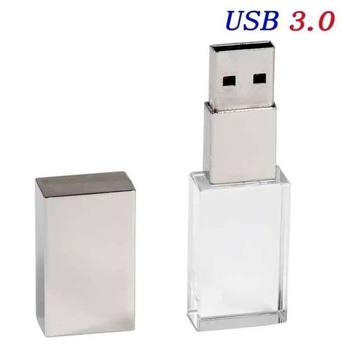 cl usb 3.0 avec,lecteur flash avec verre transparent,cadeau- silver-8GB