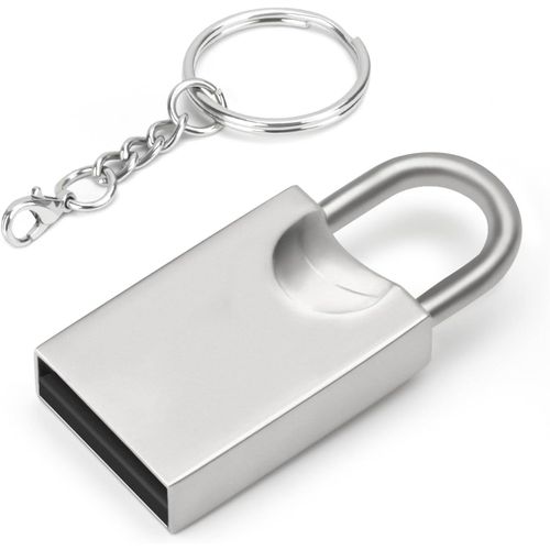 Cl USB 3.0, Mini cl USB, cl USB pour Voiture, cl USB avec Porte-cls pour PC, Ordinateur Portable, etc.(64 Go, Serrures Argentes)