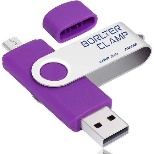 Cl USB 32 Go,2 en 1 OTG USB 3.0 Mmoire Stick,Pivotant U Disque avec Port Micro-USB pour Smartphone Android,Tablette et Ordinateur Stockage Externe (Violet)