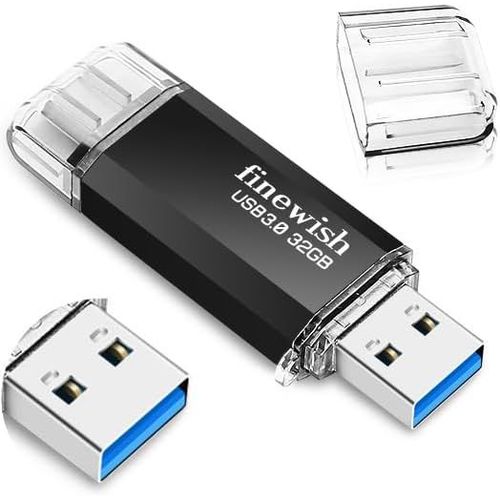 CL USB 32 Go 3.0, 2 en 1 Type C 3.0 Pen Drive 32gb Impermable Cle USB C 32 Go pour Smartphone MacBook Tablette Ordinateur avec Une Vitesse de Transfert de donnes allant jusqu' 40 Mo/s (N.[F943]