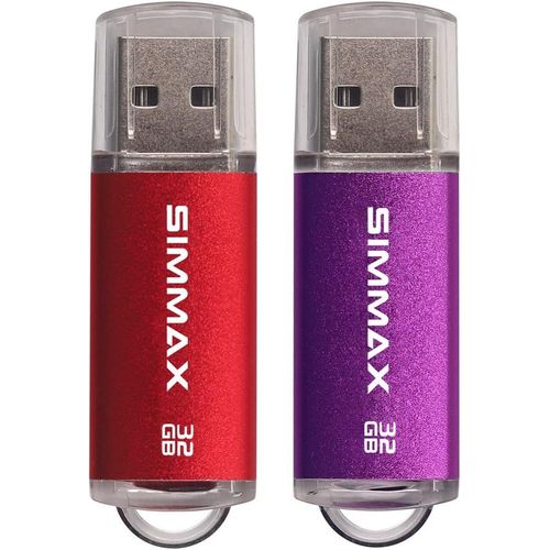 Cl USB 32 Go Lot de 2 Mmoire Stick USB 2.0 Flash Drive Pivotant Stockage Disque par (32Go Rouge Violet)