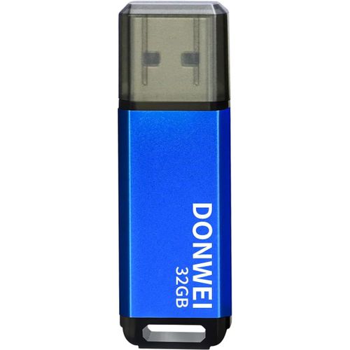 Cle USB 32 Go, Mini Cl USB avec Lumire LED Rapide Grande Capacit, Mtal Clef USB Mmoire Externe, Portable Flash Drive e Stockage des Donnes pour Ordinateurs, Cadeaux aux tudiants-Bleu.[F1152]