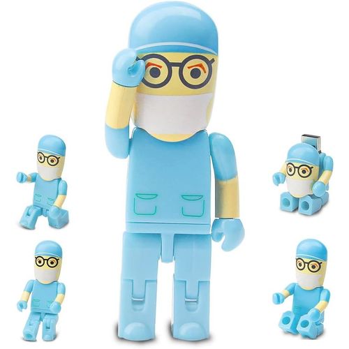 Cl USB 32 Go Modle de Mdecin Mignon Mmoire Stick USB 2.0 Flash Drive pour Stockage de Donnes Externe, Bleu