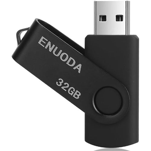 Cl USB 32 Go USB 2.0 Flash Drive Stockage Rotation Disque Mmoire Stick avec Lumire LED (Noir)
