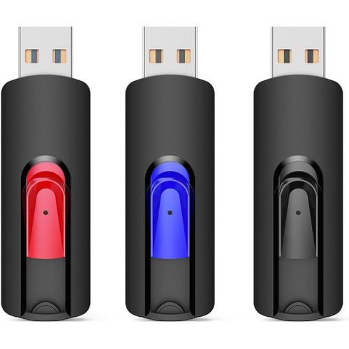 Cl USB 32Go 3.0,Lot de 3 Cle USB 3.0 32 Go rtractable Glisser,32 Go USB 3.0 Stockage Donnes avec Lumire LED pour PC/tablettes/Ordinateurs/TV/Car (5 Couleures USB 3.0)