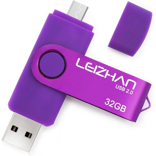 Cl USB 32Go USB 2.0 OTG 2 en 1 Flash Drive Mmoire Stick pour PC Ordinateur Portable Android Smartphone Tablette-Violet