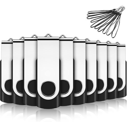 Cle USB 4 Go,Cl USB 2.0 Flash Drive Clef USB Pivotant Stockage Disque Mmoire Stick avec 10 Cordes (4GB*10PCS)