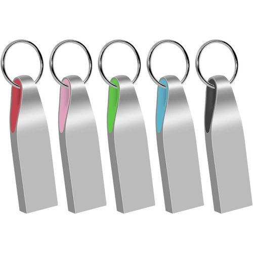Cl USB 4 Go,Cle USB 2.0 Flash Drive Stockage Clef USB Pivotantes U Disque Mmoire Stick avec 5 Cordes,Ensemble de 5 (Noir Bleu Violet Rouge Vert)