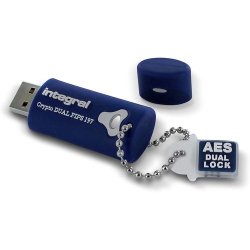Cl USB 4go Crypto-197 256-Bit 3.0 USB Mmoire Flash Drive crypte  double mot de passe - Certifie FIPS 197, protection des attaques de mot de passe par force brute & Design tanche