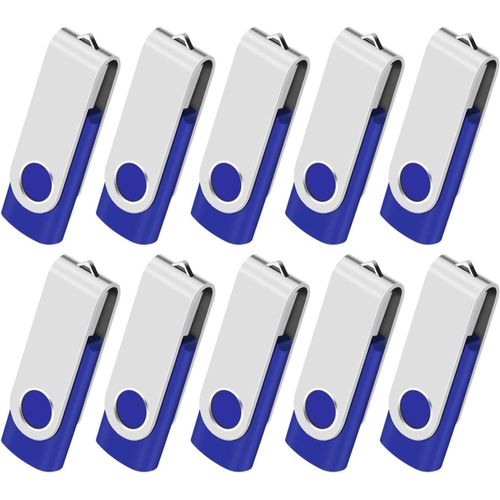 Cl USB 4Go Lot de 10 Cles USB 2.0 Mmoire Stick Lecteur USB Flash Drive Stockage Rotation Disque Pendrive pour Ordinateur Portable/PC/Voiture (Bleu)
