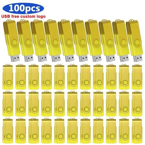 Cl USB 50/100 de 1 Go,2 Go,4 Go,8 Go,16 Go,32 Go,64 Go,lot de 10/2.0 pices - Type 100pcs Yellow-512MB