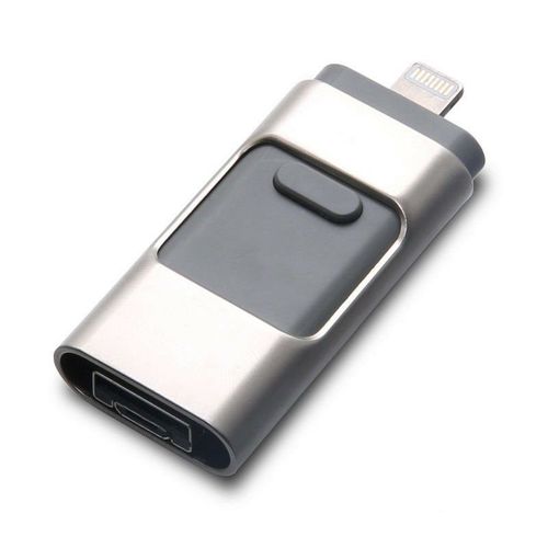 Cl USB 512 compatible iPhone,iOS,Apple,iPad,Android et PC,3.0 Go,pluie,cl USB diabtique OTG,1 To,2 To - Type Argent-1 TO