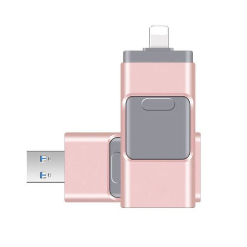 Cl USB 512 compatible iPhone,iOS,Apple,iPad,Android et PC,3.0 Go,pluie,cl USB diabtique OTG,1 To,2 To - Type Rose-2 TO
