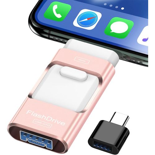 Cl Usb 512 Go, Extension De Cle Mmoire Externe, Cl Photo, Lecteur Flash Pour Ios Et Android, Ordinateur, Pc, Photos/Vidos/Fichiers Copis En Un Clic (Rose)[X1959]