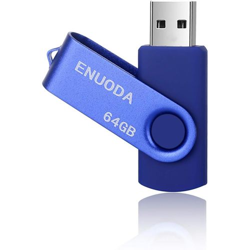 Cl USB 64 Go Clef USB 2.0 Flash Drive Mini Portable Grande Capacit Mmoire Stick avec Lumire LED pour Le Stockage et la Sauvegarde (Bleu).[F51]