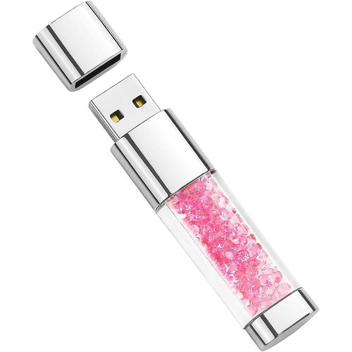 Cl USB 64 Go Cristal Rose Mignon Mmoire Stick USB 2.0 Flash Drive pour Stockage de Donnes Externe