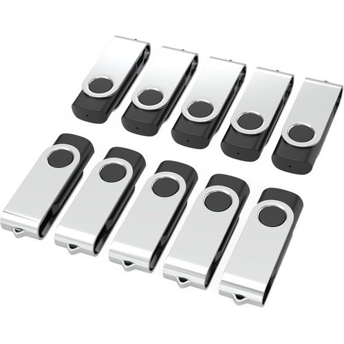 Cle Usb 64 Go Lot De 10, Cl Usb 2.0 Flash Drive Cls Usb 64Go Pivotant Stockage Disque Mmoire Stick Pendrive Avec Noir[X1176]