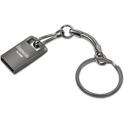 Cle USB 64 GO, Mini Cl USB 64GB USB Flash Drive 64GO Portable Clef USB 64 GO avec Keychain pour Ordinateur Portable/PC/Voiture etc (Gris)
