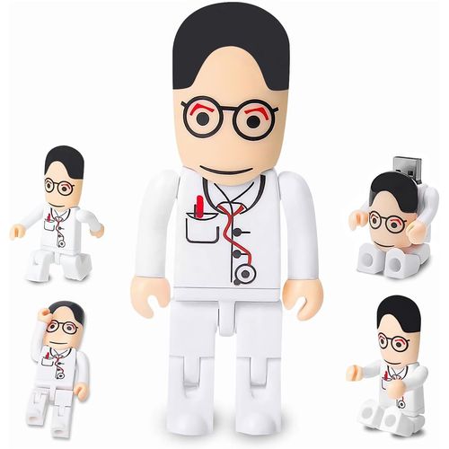 Cl USB 64 Go Modle de Mdecin Mignon Mmoire Stick USB 2.0 Flash Drive pour Stockage de Donnes Externe,Blanc