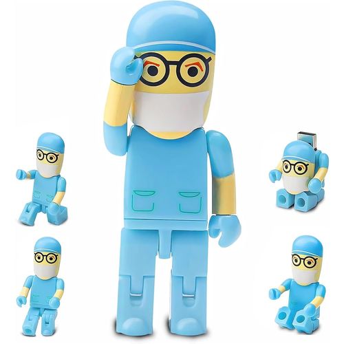 Cl USB 64 Go Modle de Mdecin Mignon Mmoire Stick USB 2.0 Flash Drive pour Stockage de Donnes Externe,Bleu