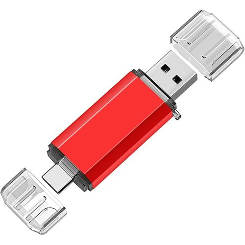 Cl Usb 64 Go, Otg Cl Usb C 64Go 2 En 1 Type C Pen Drive 64 Gb Portable Clef Usb 64Go Usb C 2.0 Stick 64Gb, Otg Mmoire Stick Pour Pc/Smartphones, Rouge[X636]