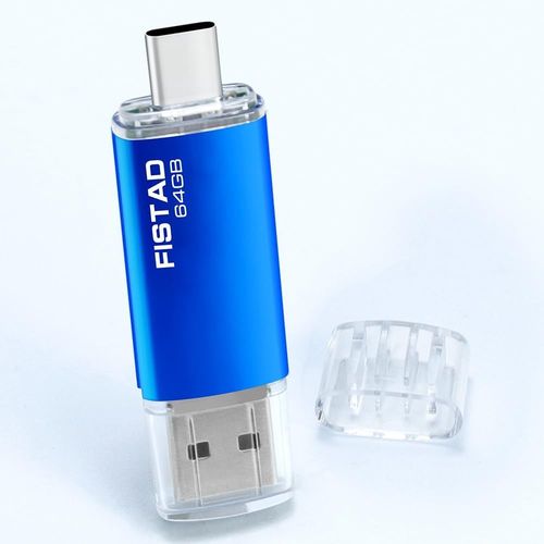 CL USB 64Go,2 en 1 OTG Flash Drive USB 2.0 Type C Pen Drive 64Go Memory Stick pour Smartphone,PC,Ordinateur Portable Stockage de Donnes (Bleu)