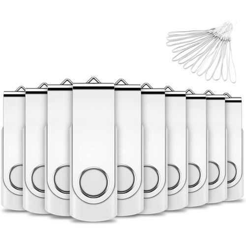 Cle USB 8 Go,Cl USB 2.0 Flash Drive Clef USB Pivotant Stockage Disque Mmoire Stick avec 10 Cordes (8GB*10PCS).[P16]
