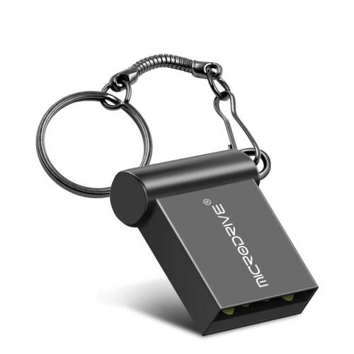 Cl USB 8GB-Disque Mini U en mtal,USB 2.0,Noir-Noir