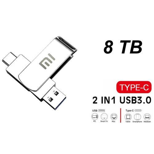 Cl USB 8TB OTG USB3.0, USB-C 2 en 1 flash Compatible Windows, iOS, Android