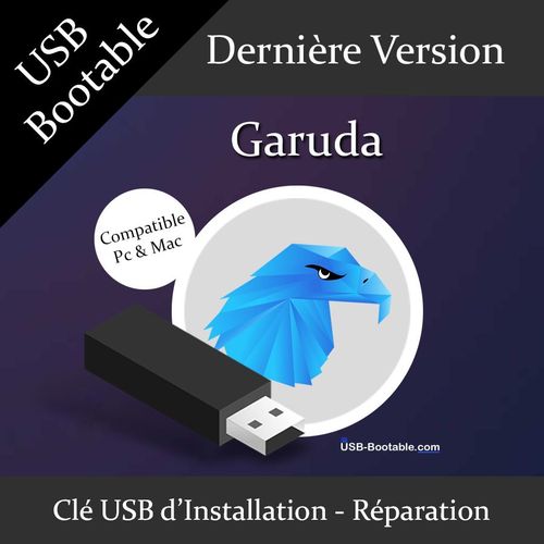 Cl USB Bootable Garuda + Guide PDF d'utilisation - Installation/Rparation/Mise  niveau
