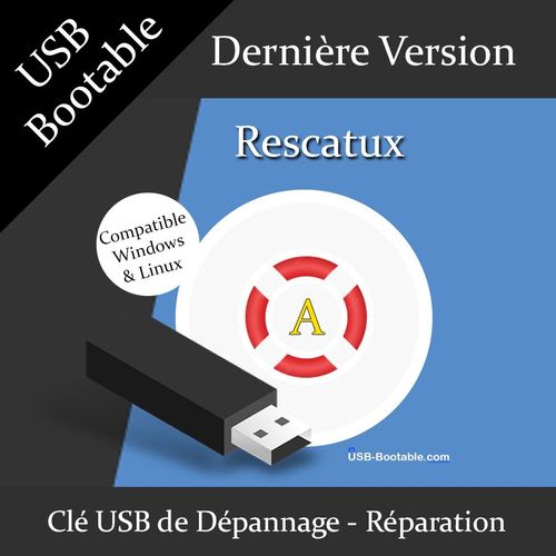 Cl USB Bootable Rescatux + Guide PDF d'utilisation - Dverrouiller mot de passe Windows/Linux