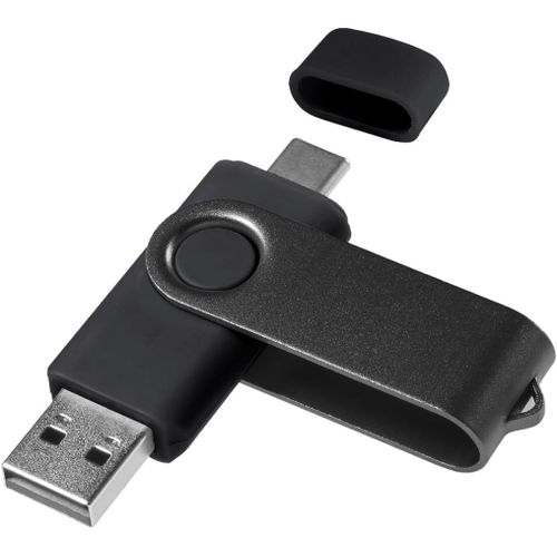 Cl USB C 16 Go 1 pice, OTG USB C Pen Drive, USB 3.0 et USB C Flash Drive, Cl USB Type C Mmoire Stick pour USB A + USB C Smartphone Android Mtal Noir