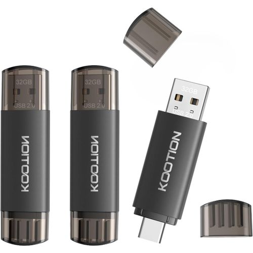 Cle USB C 32 Go USB 2.0 Cl USB 32go Lot de 3 OTG 2 en 1,Type C Mmoire 32 Gigas pour Android/Window/PC/MacBook,Smartphone Huawei/Xiaomi/Samsung,Stockage de Donnes Externe