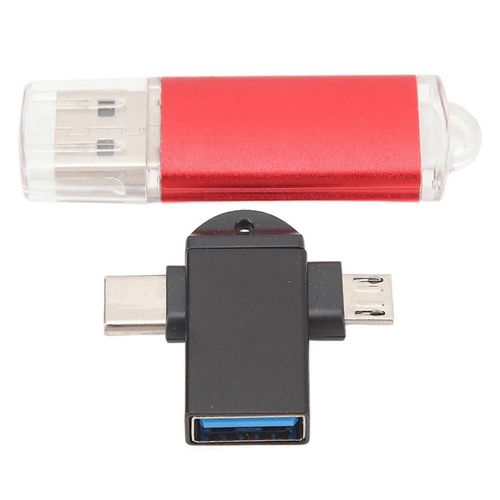 Cl USB Cl USB Portable Compact avec USB vers Type C et Adaptateur Micro USB pour Windows 98 pour OS X 9 Rouge 128 Go