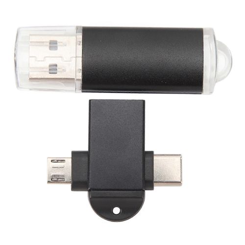 Cl USB Cl USB Portable Compacte avec USB vers Type C et Adaptateur Micro USB pour Windows 98 pour OS X 9 Noir 32 Go