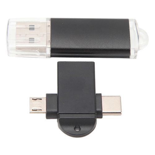Cl USB Cl USB Portable Compacte avec USB vers Type C et Adaptateur Micro USB pour Windows 98 pour OS X 9 Noir 32 Go