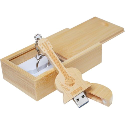 Cl USB en forme de guitare en bois d'rable 3.0/64GB Bois de bambou..[F893]
