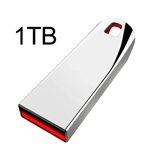 Cl USB en mtal haute vitesse,cl USB 3.0,disque flash,cl USB,2 To,1 To,512 Go,mmoire SSD portable - Type silver 1TB