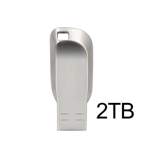 Cl USB en mtal haute vitesse,cl USB noire,cl USB,disque SSD portable,3.0 Go,2 To,1 To,512 Go - Type silver 2TB #A