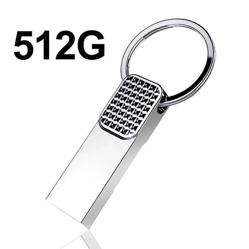 Cl USB en mtal haute vitesse,cl USB portable,cl USB,cl USB,mmoire SSD,cadeau,3.0 Go,2 To,1 To,512 Go - Type Silver 512GB