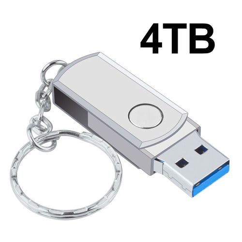 Cl USB haute vitesse en mtal,cl USB 2023,cl USB portable,mmoire SSD,2 To,16 To,4 To,8 To,3.0 - Type silver 4TB #A