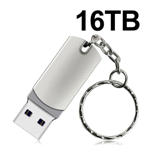 Cl USB haute vitesse en mtal,cl USB 2024,cl USB portable,mmoire SSD,2 To,16 To,4 To,8 To,3.0 - Type silver 16TB