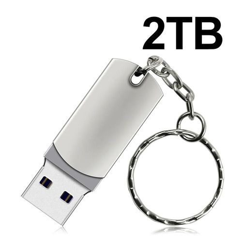 Cl USB haute vitesse en mtal,cl USB 2024,cl USB portable,mmoire SSD,2 To,16 To,4 To,8 To,3.0 - Type silver 2TB