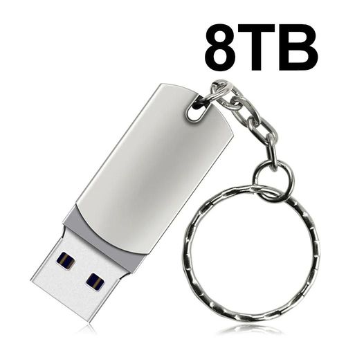 Cl USB haute vitesse en mtal,cl USB 2024,cl USB portable,mmoire SSD,2 To,16 To,4 To,8 To,3.0 - Type silver 8TB