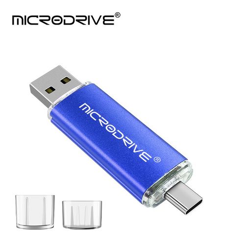 Cl USB OTG haute vitesse de type C,cl micro,stockage externe,double application,256 Go,128 Go,64 Go,32 Go,16 Go- Blue-8 GO-F