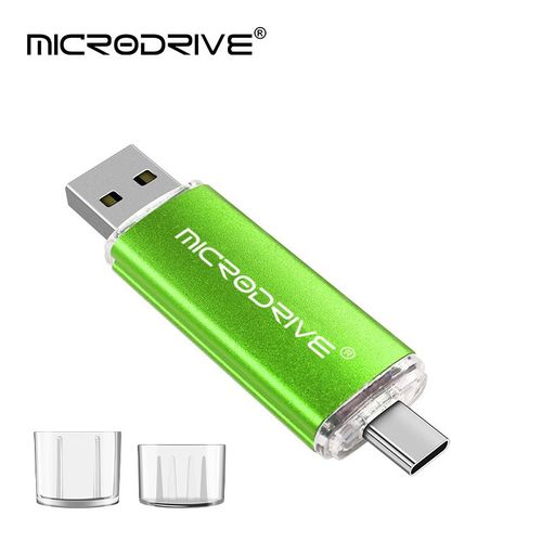 Cl USB OTG haute vitesse de type C,cl micro,stockage externe,double application,256 Go,128 Go,64 Go,32 Go,16 Go- Green-256 GO
