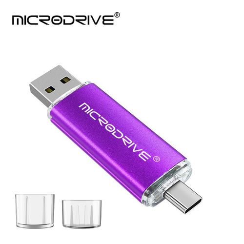 Cl USB OTG haute vitesse de type C,cl micro,stockage externe,double application,256 Go,128 Go,64 Go,32 Go,16 Go- Purple-16 GO