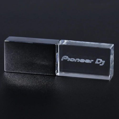 Cl usb pionner dj, support  mmoire, lecteur flash en cristal, couleur argent, disque u-4 GO-With Blanc LED