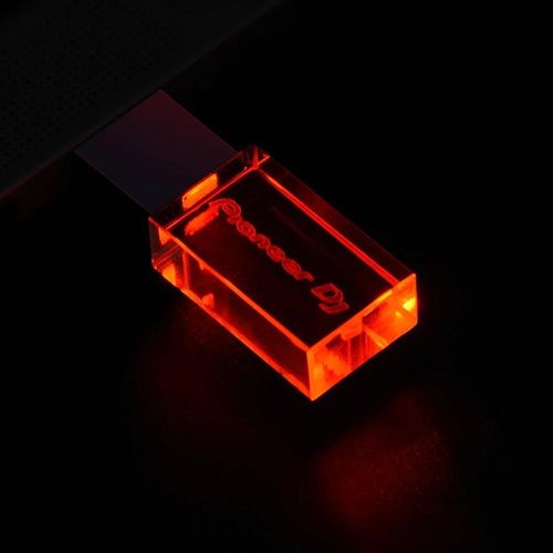Cl usb pionner dj, support  mmoire, lecteur flash en cristal, couleur argent, disque u-4 GO-With Rouge LED