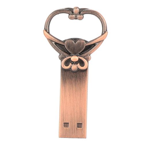Cl USB Portable Rtro En Forme De Coeur Dcouvert 2.0 USB Cl De Mmoire Thumb pour Le Stockage D'informations(4 Go)